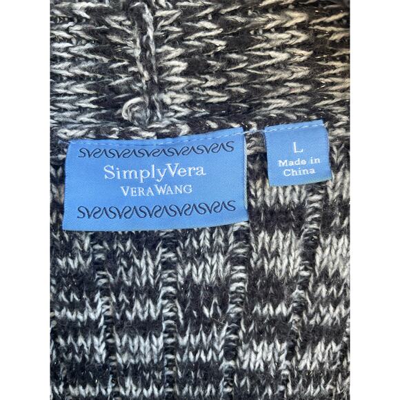 Simply Vera open front cardigan gray and black LG - Picture 3 of 10